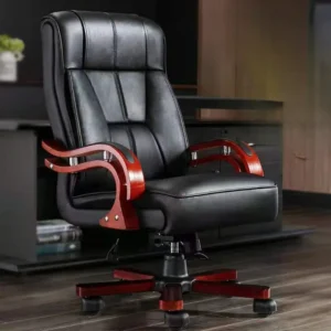 A luxurious Directors Executive Office Seat featuring premium PU leather upholstery, ergonomic high-end padding, adjustable armrests, and a built-in lumbar cushion, designed for maximum comfort and professional elegance.