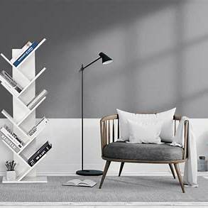 The 8-tier Modern Bookshelf in white, featuring a modern, space-saving design with eight open shelves for books and decor."